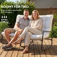 thumbnail image 4 of 2-Person Outdoor Rocking Chair, Light Grey Patio Bench with Breathable Mesh Seat and Soft Cushions, Powder-Coated Steel Frame, 48.8" W, For Garden, Balcony, and Backyard, 4 of 7