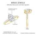 thumbnail image 6 of Womens Moissanite Teardrop Engagement Ring with Side Stones - 2 Carat, 7X10 mm, D-VS1 Grade, 10K Yellow Gold, US 5.00, 6 of 7