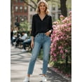 thumbnail image 2 of Women's Long Sleeve Button Down Shirt, Classic Collared Pocket Blouse, Loose Versatile Commute Top, Casual Office Women, 2 of 9