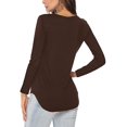 thumbnail image 2 of Womens V Neck Long/Short Sleeve T Shirts Basic Tee Tops, 2 of 3