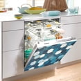 thumbnail image 2 of Yayeee Magnetic Dishwasher Cover for The Front Decoration Home Kitchen Machine Sticker Protector, Dark Blue Hexagon Patterns, 2 of 6