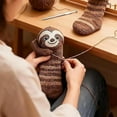 thumbnail image 5 of Animal Socks, 3D Knit Animal Sloth Socks for Women, Cute Plush Animals Hug Sock, Long Stocking Sock for Christmas Gifts (Sloth - Brown, 2 Pair), 5 of 9