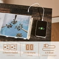 thumbnail image 3 of Merluxy Nightstand Set of 2 with Charging Station, Farmhouse Wood Bedside Table with Dark Oak, 3 of 8
