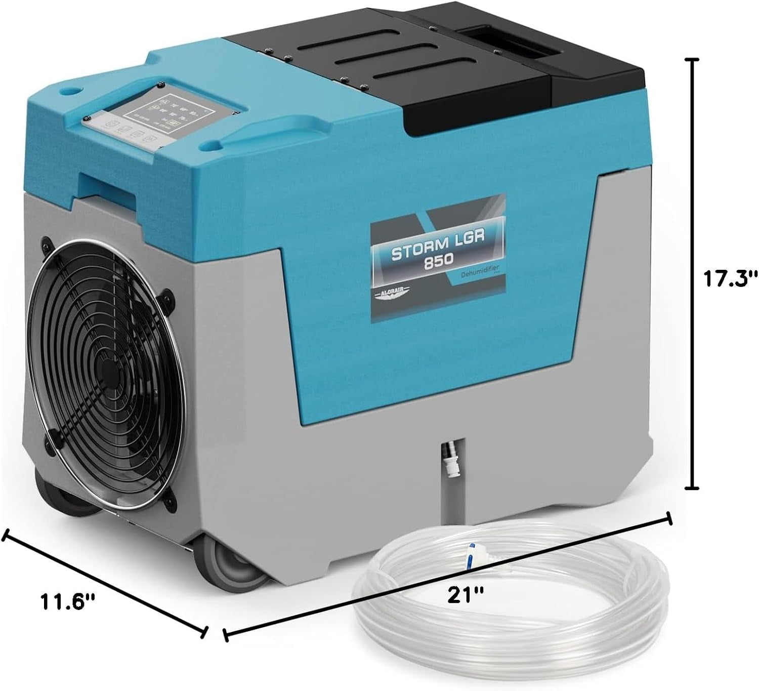 AlorAir 180 PPD LGR Commercial Dehumidifier with Pump, 28 Gallons Heavy Duty Industrial Water Damage Restoration Dehumidifier for Homes Basements, Garages, and Job Sites, Blue