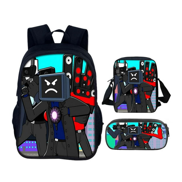 Toilet man three-piece skibidi toilet game peripheral backpack