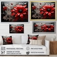 thumbnail image 4 of Designart "Red Grey Botanical Euphony II" Abstract Botanicals Floater Framed Wall Decor, 4 of 7