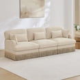 thumbnail image 4 of 100" Comfy Chenille Leopard Print 3-Seater Modular Sectional Sofa, Ergonomic Design, Easy Assembly, Deep Seat, Beige Coffee, 4 of 8