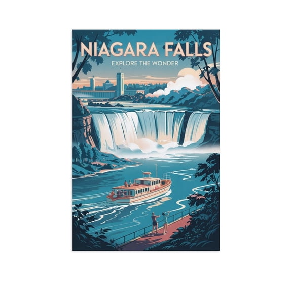Retro Niagara Falls Poster Vintage Canadian City Tourism Art for Walls Canvas Poster
