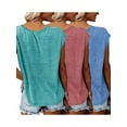 thumbnail image 2 of MORTTIC 3-Pack Women's Cap Sleeve V-Neck Tank Tops, Casual Loose Fit Basic Tees for Spring & Summer, 2 of 6