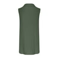 thumbnail image 6 of WIZUTIZ Casual Summer Dresses for Women Casual Baggy High Waist Pleated with Pockets Solid Beach Dress Sleeveless V-Neck Pleated Dress for Womens Mini Dress Breathable Street Dress Green, 6 of 6