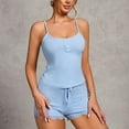 thumbnail image 4 of Women's Pajamas Sets Clearance Tank Top Under $10 Fashion Solid Color Thin Loose And Casual Home Tank Tops Short Pants Pajamas Sets, 4 of 5