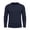 Dark Blue, variant on Men Long Sleeve Vertical Ribbed Crew Neck Tee Single Chest Pocket Four Way Stretch Slim Wrinkle Resistant Skin Friendly Layering Everyday Base Shirt Yellow S