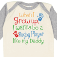 thumbnail image 4 of Inktastic Rugby Player Like Daddy Boys or Girls Long Sleeve Baby Bodysuit, 4 of 5