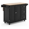 thumbnail image 3 of Kitchen Cart With Wood Top And Drop Leaf Breakfast Bar Kitchen Island Casual Home, 3 of 7