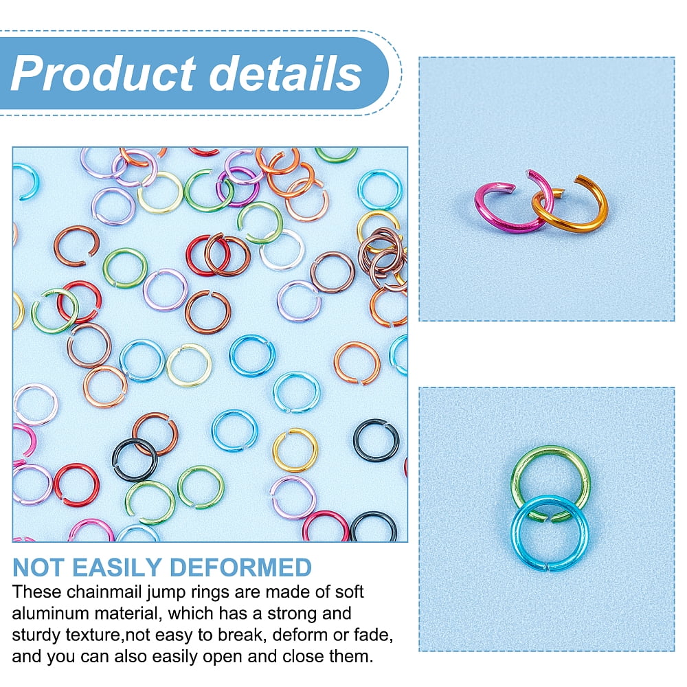 Aluminum Wire Open Jump Rings Mixed Color 6x0.8mm 4.4~5mm inner diameter about 350pcs/compartment about 8400pcs/box
