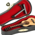 thumbnail image 5 of CIMAXIC Birthday 13cm Mini Musical Instruments Model Wooden Guitar Model Household Decoration Birthday Gift with Leather Box Beige,5.12"X2.36"X0.67", 5 of 5