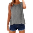 thumbnail image 5 of Lumtrix Dressy Tank Tops For Women Cotton Linen Gauze Shirts Sleeveless Summer Tunic Top Loose Fit Lightweight Comfy Casual Blouses Gray S, 5 of 8