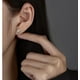thumbnail image 5 of Pendientes brillantes con botón: un gran regalo para ella: pendientes impresionantes para mujer: plata de ley y circonita cúbica, 5 of 5
