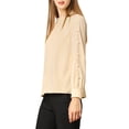 thumbnail image 5 of Allegra K Women's Work Ruffle Trim Neckline Solid Shirt Button Decor Blouse, 5 of 7