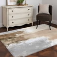 thumbnail image 3 of Brown Beige Washable Area Rug 4x6 111 Graffiti Art Abstract Color Block Oil Paint Modern Low-Profile Large Area Rugs with Non Slip Backing Indoor Floor Carpet for Entrance Living Room Bedroom Office, 3 of 9