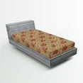 thumbnail image 2 of Ambesonne Autumn Vibes Fitted Sheet, Fall Art Grunge Design, Twin Size, Dusk Ruby Pistachio Green, 2 of 5