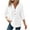 White, variant on Jalioing 3/4 Sleeve Hoodies for Women Button V Neck Hooded Drawstring Pullover Shirt Casual Fashion Sweatshirts