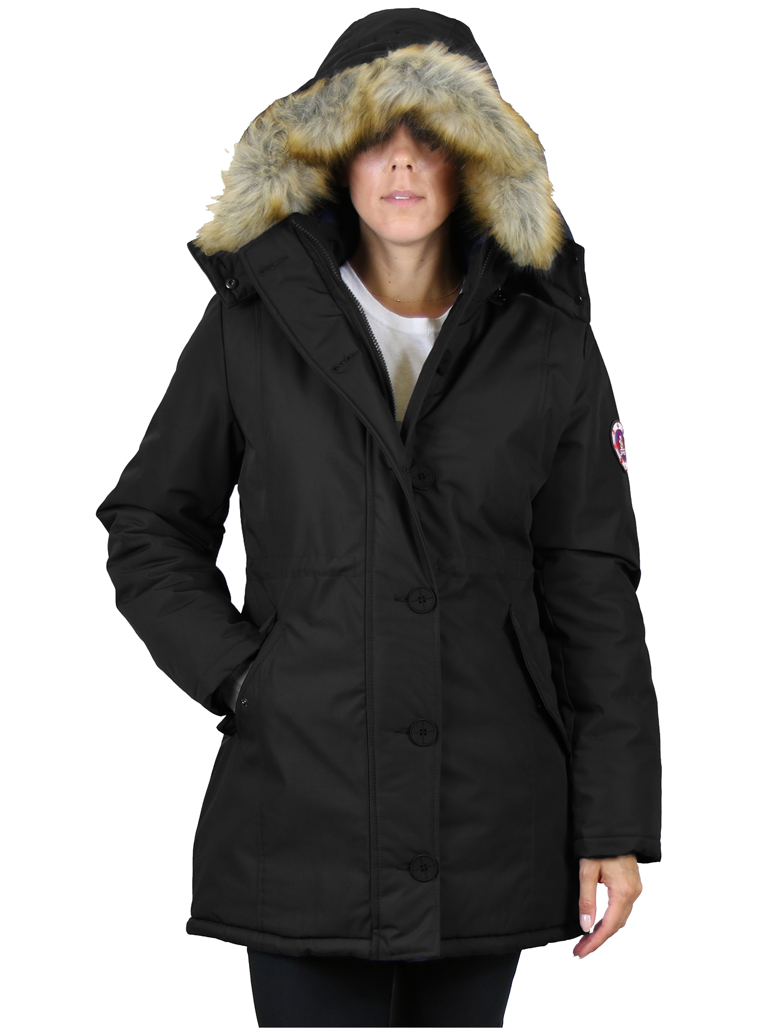 Women's Heavyweight Classic Long Parka Jacket With Detachable Fur Hood (S-3XL) - image 2 of 8