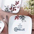 thumbnail image 2 of Corelle Kyoto Leaves 16-Piece Square Glass Dinnerware Set (Service for 4), 2 of 2