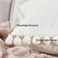 thumbnail image 2 of Funda de cojín 60x60 terciopelo crema blanco juego de 2 decoración boho con pompones Fundas de cojín navideñas funda de cojín decorativa cojín de almohada cojín decorativo sofá cojín para sofá salón, 2 of 7