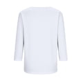 thumbnail image 5 of Jaunzuar 3/4 Length Sleeve Womens Tops Solid Color Crew Neck Summer Tops Casual Work Button Down Shirts L, 5 of 6