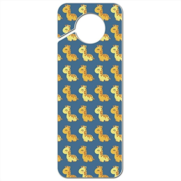 Cute Kawaii Baby Giraffes Pattern Plastic Door Knob Hanger Sign