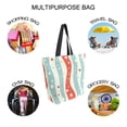thumbnail image 7 of FORMRS Womens Canvas Tote Bag with Zipper Inner Pocket Shoulder Handbag, Light Blue Pattern, 7 of 7