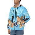 thumbnail image 2 of Lsque Bluey for Mens Full-zip Hoodie, Zip-up Pullover Hooded Sweatshirt, Kangaroo Pocket Hoodie Ideal for Daily Wear, Travel, and Home-Large, 2 of 8
