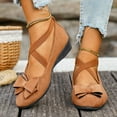 thumbnail image 6 of KEGIRLOM Women Fashionable Casual Versatile Bow Comfortable Breathable Elastic With Wedge Heel Large Shoe Brown Size 7, 6 of 9