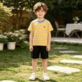 thumbnail image 4 of Qabnzmfo Toddlers Kids Striped T Shirt Boys Girls Cotton Tees Casual Short Sleeve Crew Neck Tee Shirts,Sizes 3M-11 Years, 4 of 4