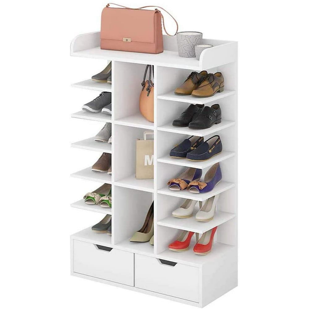 6 Tiers Vertical Shoe Rack, Entryway Wooden Shoes Racks