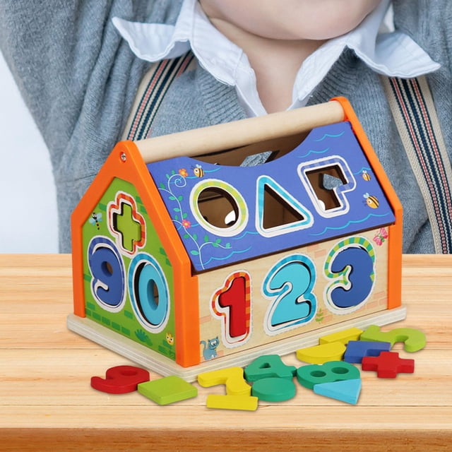 Casa ocupada Centro de actividades Forma Clasificador de color Juguetes Aprendizaje temprano Juego de matemáticas Montessori Juguetes preescolares Baoblaze Cubo de actividades