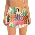 thumbnail image 2 of Balery Succulent And Cactus Pantalones cortos deportivos para mujer con forro y dos bolsillos, elásticos, para entrenamiento, gimnasio, yoga-Small, 2 of 7