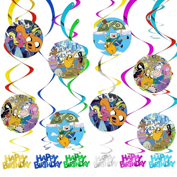 Party Decorations Adventure Pre-Strung Time Hanging Decor Honeycomb Swirls Lanterns Pompoms Supplies Fans