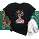 thumbnail image 1 of Camisetas con estampado de Disney para mujer, camisetas negras de Feliz Navidad Kawaii Y2K de los años 90, camisetas de Papá Noel, camisetas para mujer, ropa Harajuku, 1 of 4