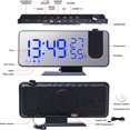 thumbnail image 2 of HAHDAXIA Projection Digital Alarm Clock for Bedrooms, FM Radio Alarm Clock, 7.5'' Dual Alarms with Snooze, USB Charging Port, Temperature & Humidity Display, 180¡ã Rotable, 4 Dimmer, 12/24 Ho, 2 of 6