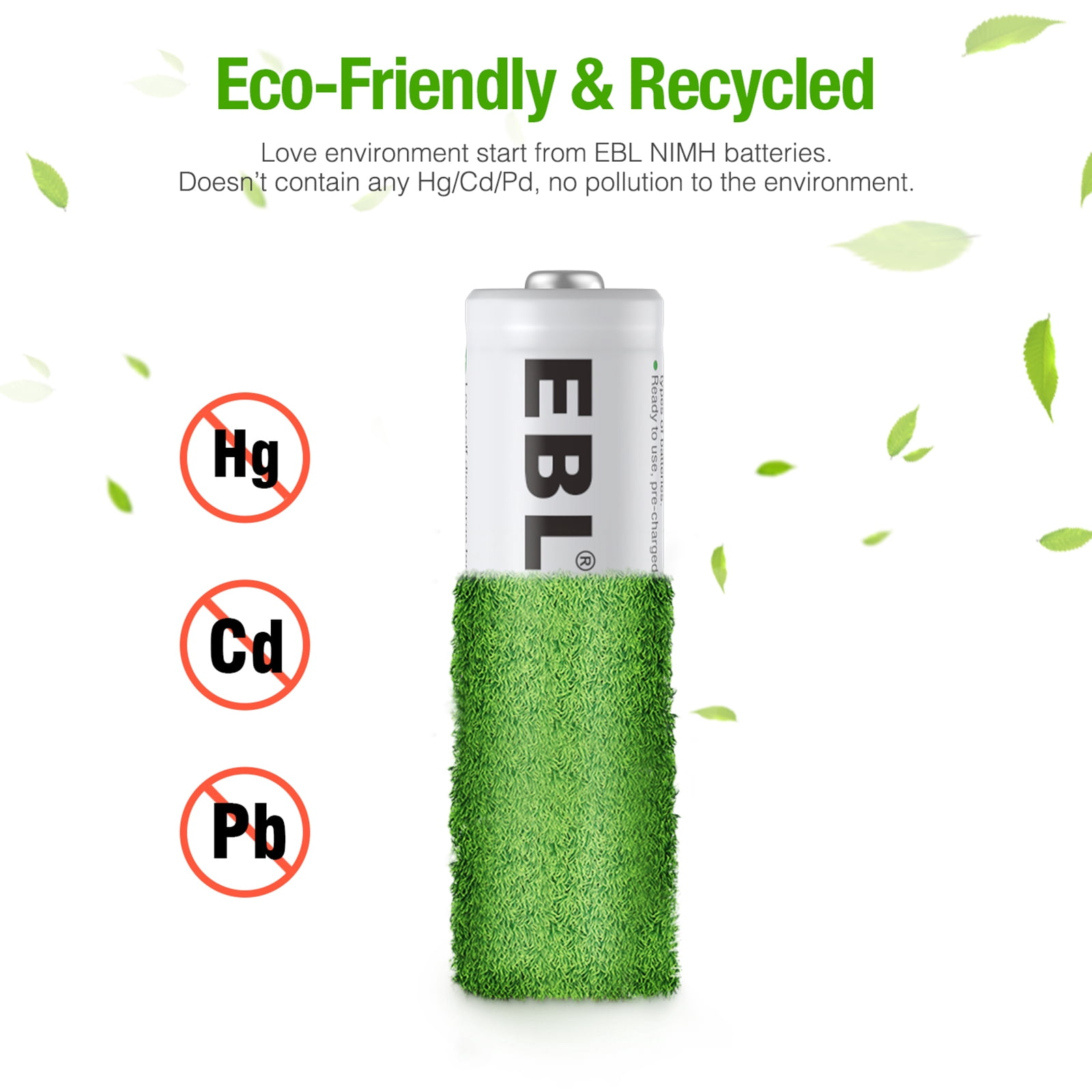 EBL Rechargeable AA Batteries 2300mAh Ni-Mh Double a Batteries + AAA Rechargeable Batteries 800mAh Triple a Batteries, 8 Pack