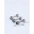 thumbnail image 3 of Fashionable and Popular 3pcs Men Rhinestone Decor Stud Earring Stainless Steel for Jewelry Gift and for a Stylish Look, 3 of 4