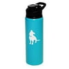 25 oz Aluminum Sports Water Travel Bottle Cute Pit Bull With Heart (Light-Blue)