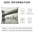 thumbnail image 5 of Heduofu New York Throw Pillow Cushion Cover, Digital Drawn Brooklyn Bridge Unusual Graffiti Style Old Urban Cityscape Print, Decorative Square Accent Pillow Case, Brown White, 5 of 5