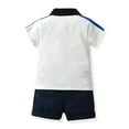 thumbnail image 5 of Esaierr Kids Toddler Boys 2Pcs Summer Set Baby Boys Clothes Short Sleeved Pullover Lapel Tee Top and Shorts Infant Outfits Set for 3M-6Years, 5 of 8