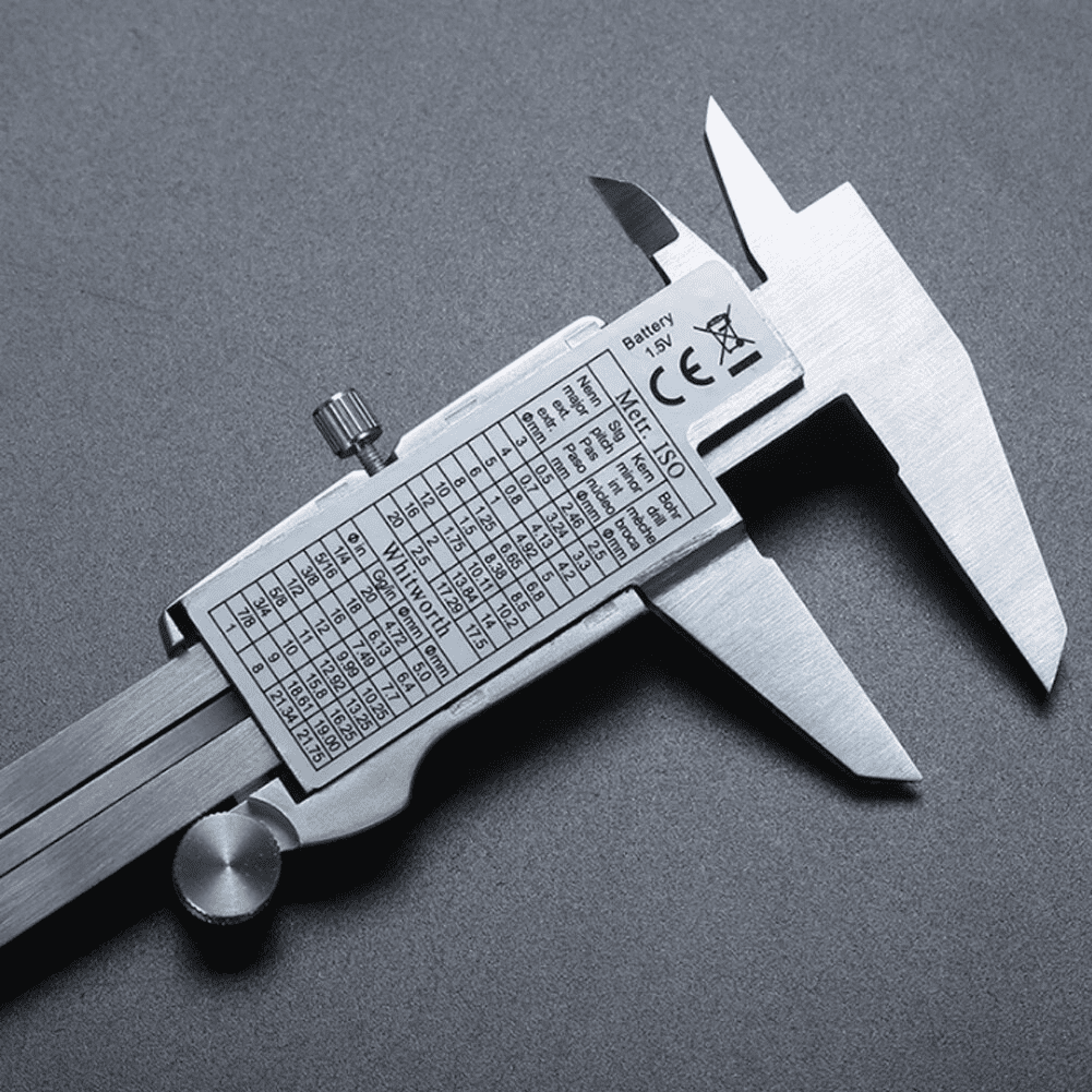 Perpetual PMU Silver 6 Inch Digital Caliper - 150mm Stainless Steel Vernier Caliper with Large LCD Screen, High Precision Micrometer Measuring Tool for Depth, Inner, Outer Diameter & Step
