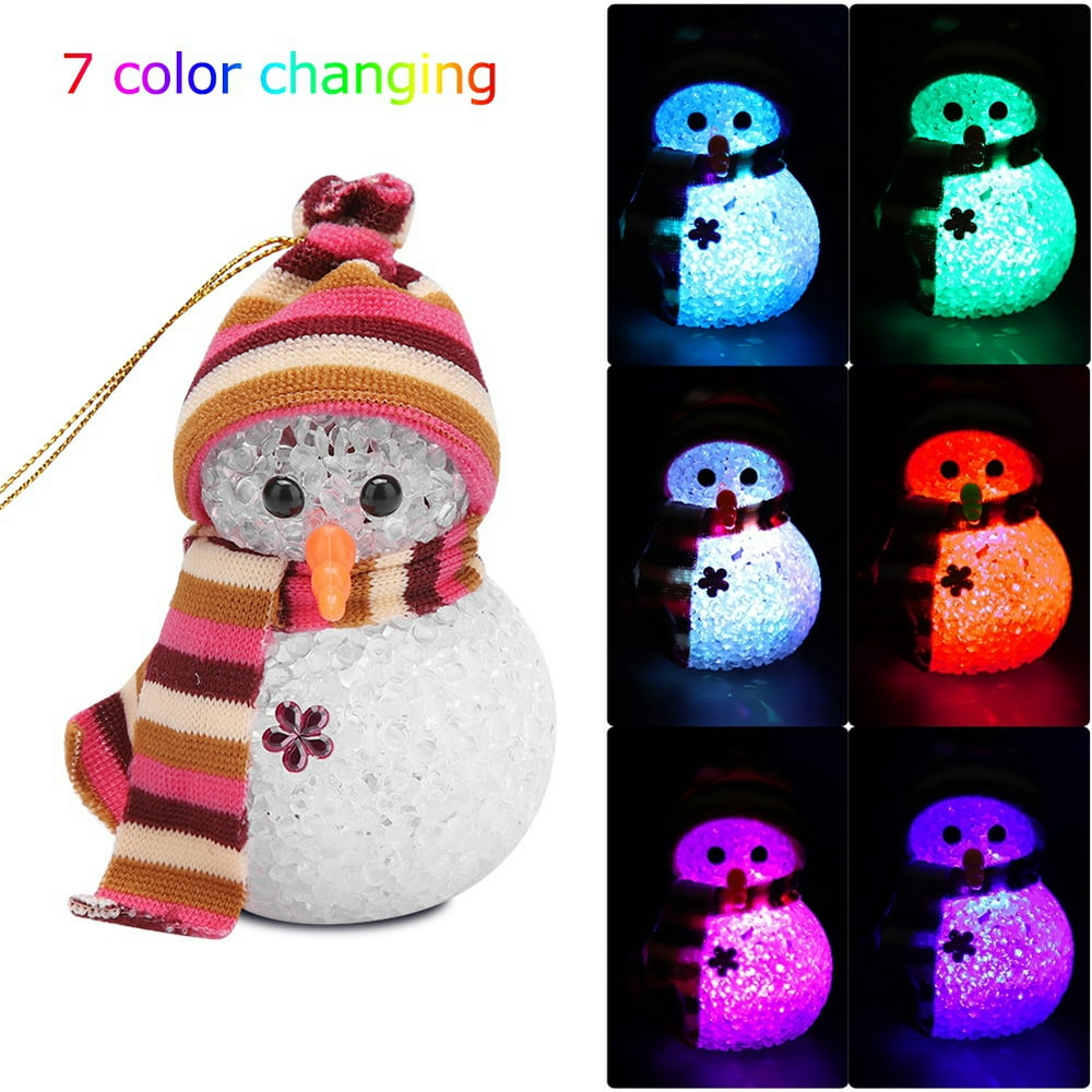 LYUMO 7 Color Changing LED Snowman Christmas Decorate Mood Lamp Night