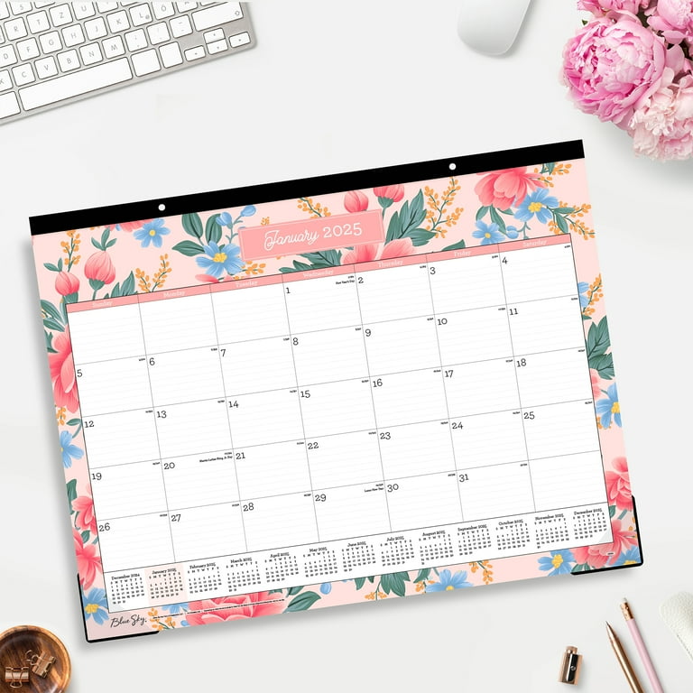 2025 Desk Pad Calendar, 22x17, Blue Sky, Tacita - Walmart.com