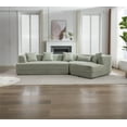 thumbnail image 4 of ARCTICSCORPION Boucle L Shape Modern Upholstered 4 Seater Sofa with Pillows, Green, 4 of 9